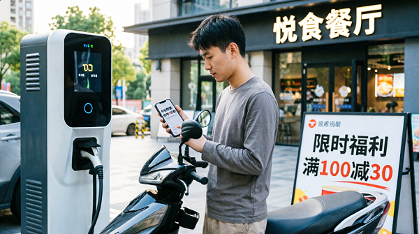 充电站,餐饮优惠,查看,领取,充电App,扫码,周边优惠,车友群-03-26_102752_525