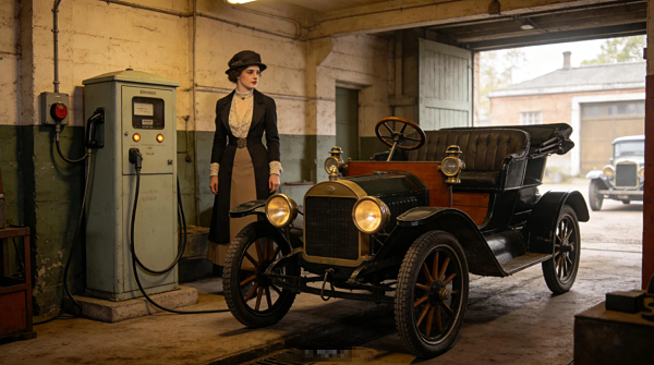 充电桩发明时间,1891年,威廉·莫里森,电动汽车,早期充电设备,充电箱,19世纪末,电动车历史,环保能源-02-05_103004_195