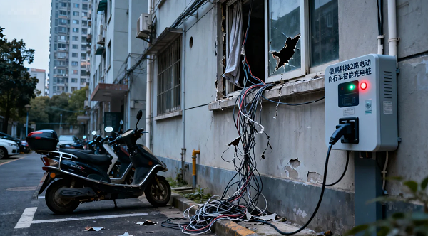 飞线充电、隐患、微鹏科技、2轮车安全充电
