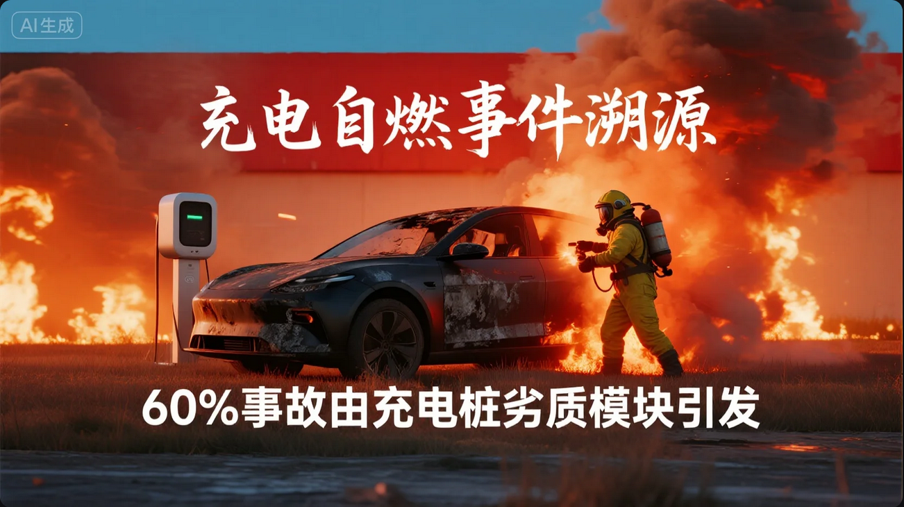 《充电自燃事件溯源：60%事故由充电桩劣质模块引发》