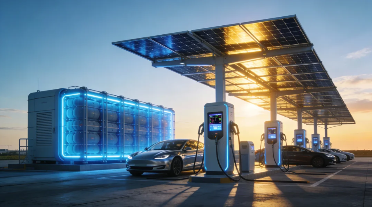 光储充检一体化电站,未来充电站,光伏发电,储能系统,电池检测