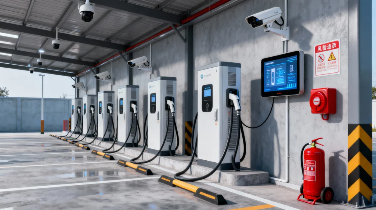充电场站, 安防监控, 消防安全, 规范, 红线不可逾越, 监控体系, 智能识别, 灭火器材, 火灾报警, 应急管理-01-06_101739_199