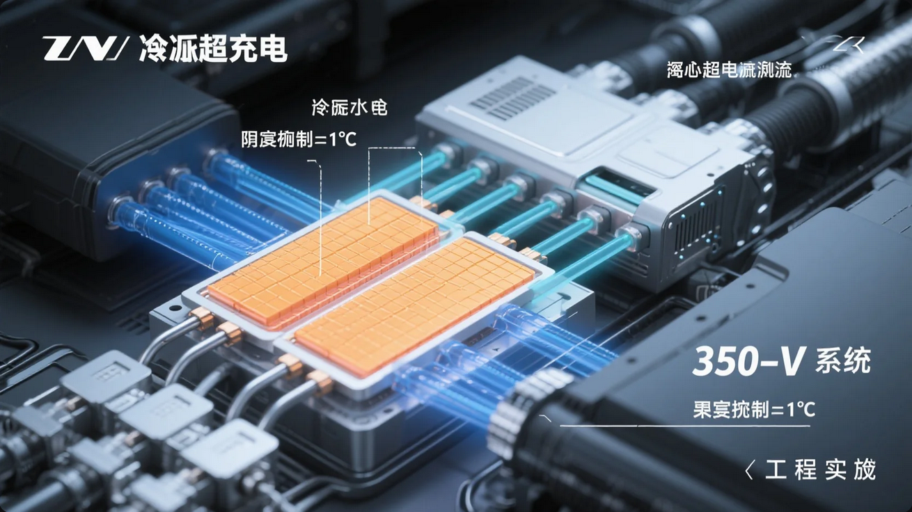 《液冷超充散热原理图解：350kW系统温差控制±1℃工程实现》