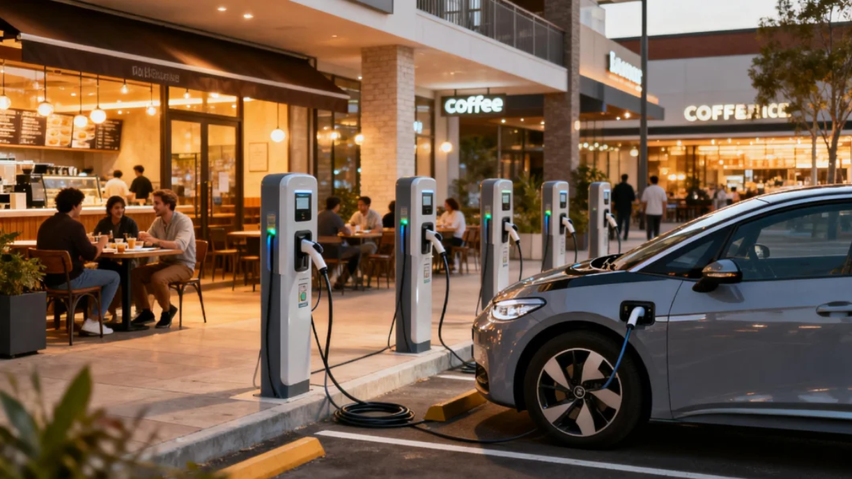 如何利用充电时间在附近商圈休息或用餐？