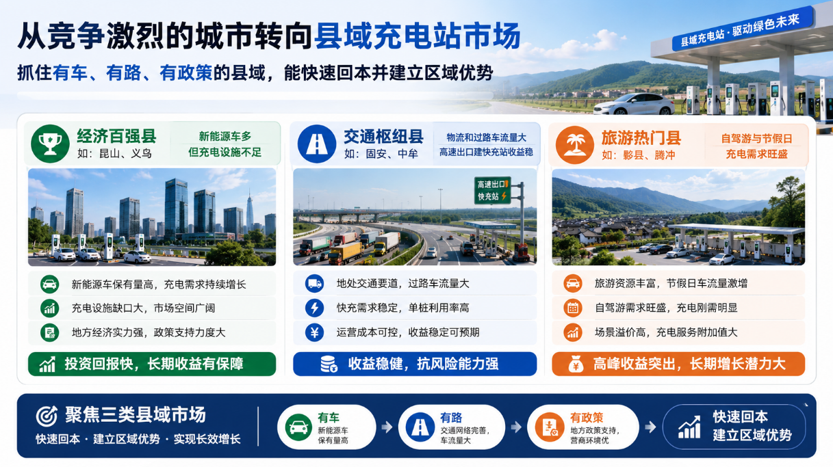 县域市场,充电站,投资,百强县,旅游县