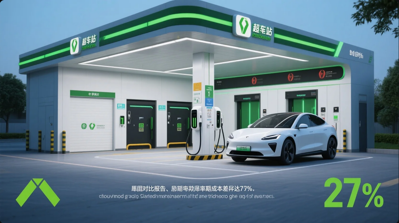 《换电站与超充站投资对比报告：全生命周期成本差达27%》